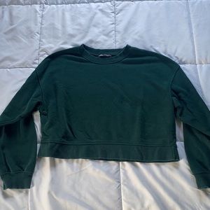 Green cropped Zara sweater